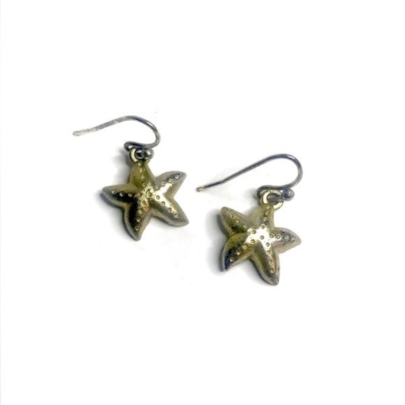 Golden ocean starfish earrings - Picture 1 of 7